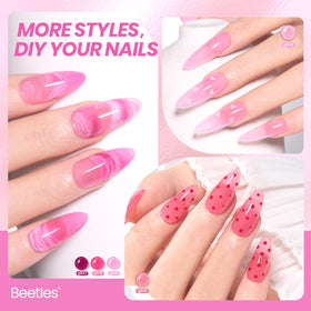 beetles swatch strip displaying six rose-pink shades for color choice