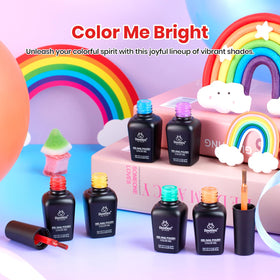 Beetles color swatch fan displaying six neon shades for easy selection and comparison