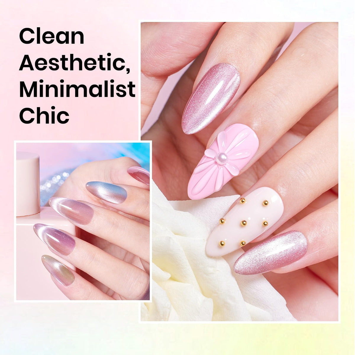 beetles nail wheel swatches showing jelly translucent shades, visual color guide