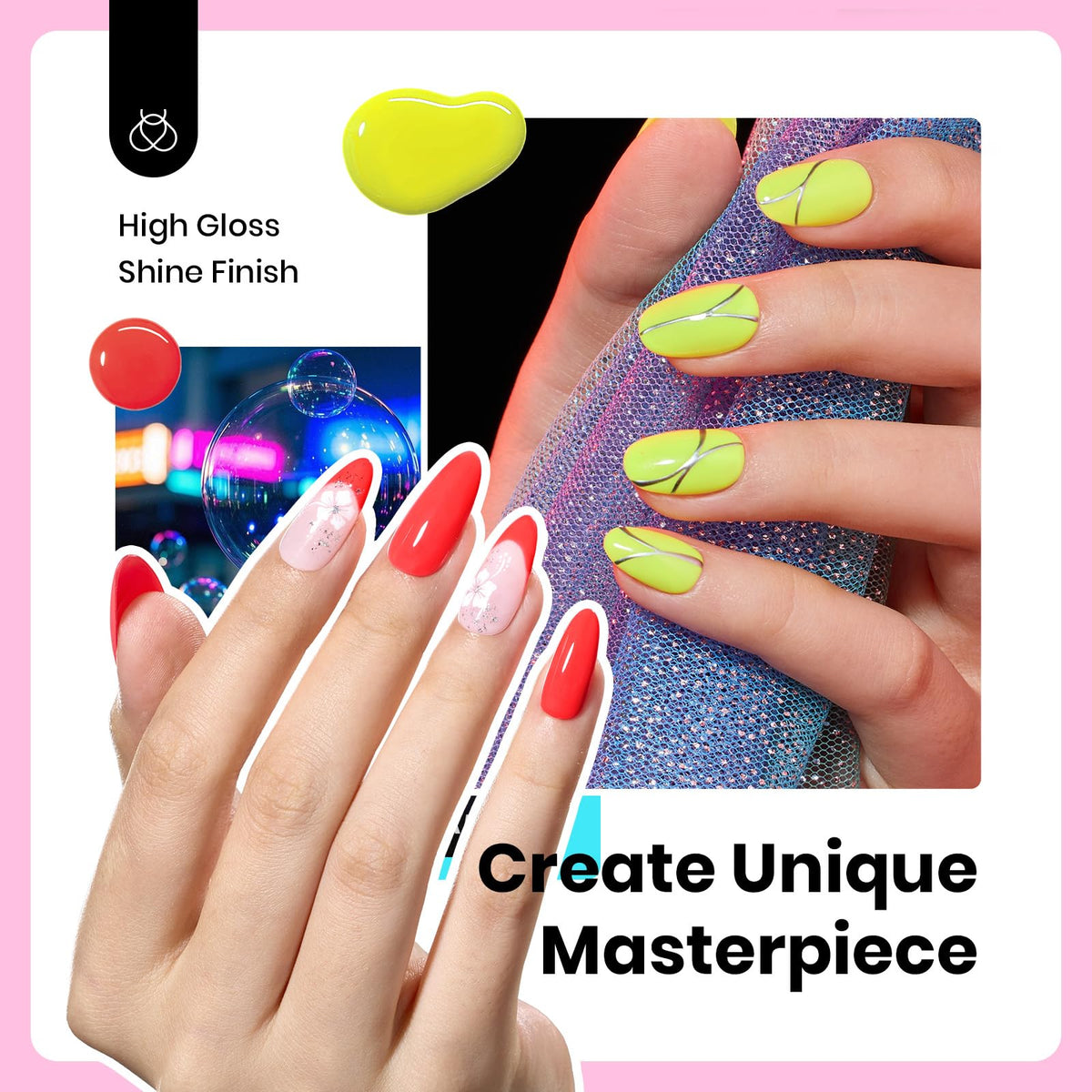 Beetles nail wheel swatches demonstrating true neon color payoff