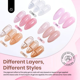 Beetles nail wheel swatches displaying six sheer-to-opaque color transitions