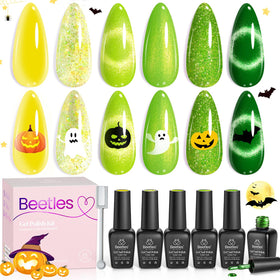 beetles nail wheel swatches displaying all six shades to compare finishes and colors