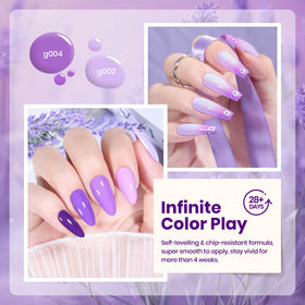 beetles Gel Polish brush stroke texture showing true medium violet pigmentation