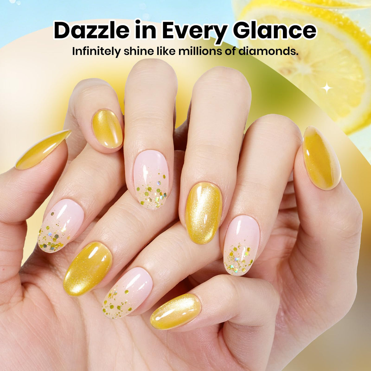 beetles texture close-up of cream yellow polish showing smooth glossy finish