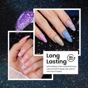 beetles Gel Polish nail swatches close-up showing textured holographic sparkle