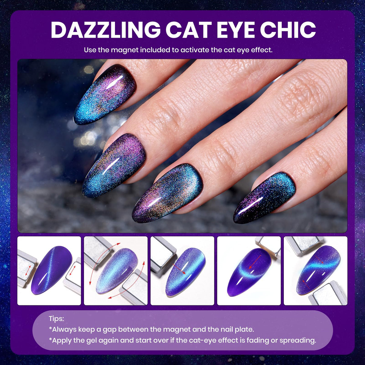 Beetles Gel Polish nails demonstrating thermal color change from cool to warm