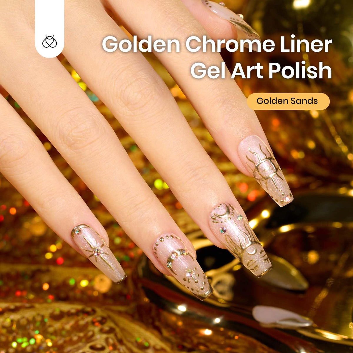 beetles Gel Polish close-up of built-in thin brush for accurate fine-line application benefit
