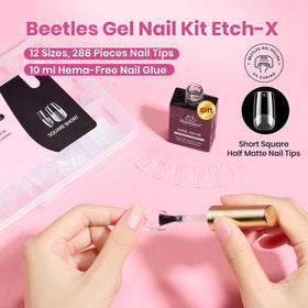 Beetles Gel Polish close-up of inner pre-etched tip texture for stronger hold