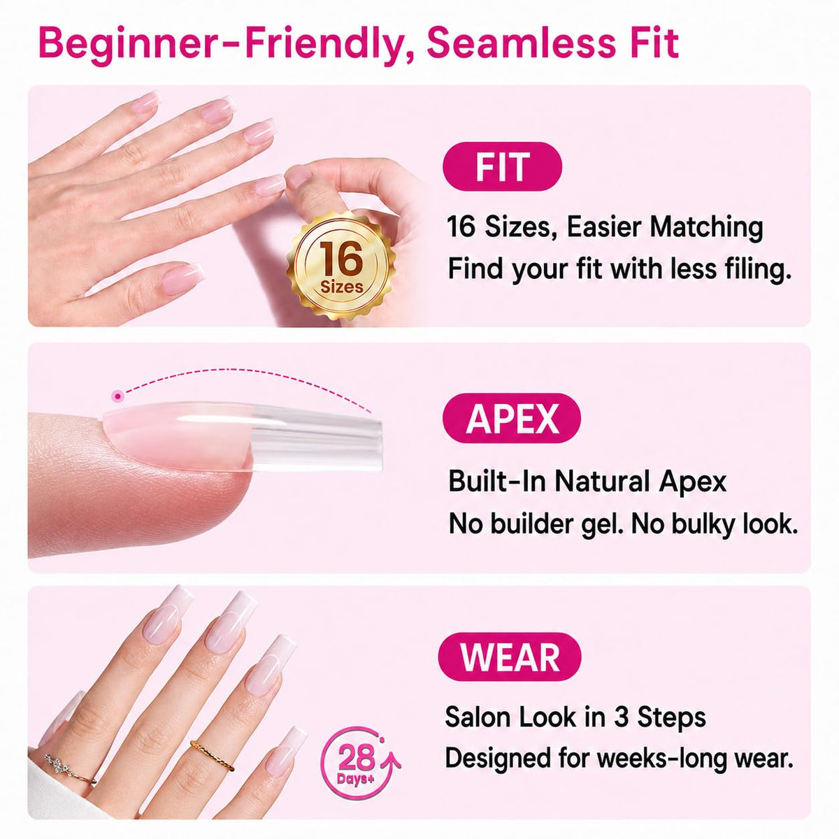 Beetles Gel Polish medium square tip shape offering salon-like finish