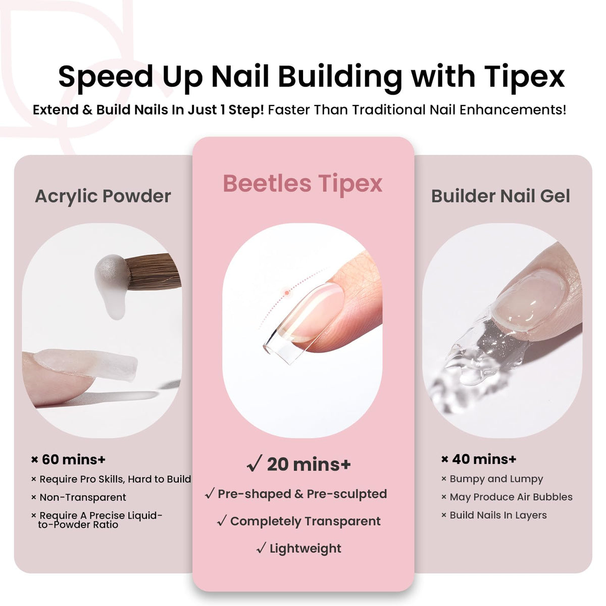 beetles gel polish application scene showing quick glue-on press and cure