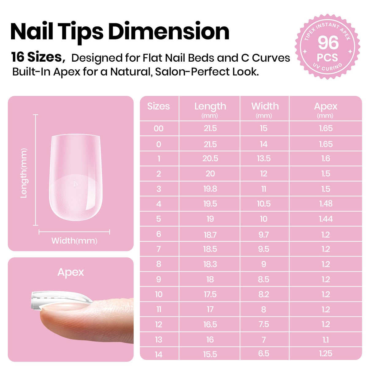 Beetles Tipex Lite finished short-square manicure showcasing polished look and neat apex
