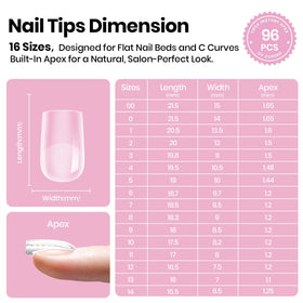 Beetles Tipex Lite finished short-square manicure showcasing polished look and neat apex