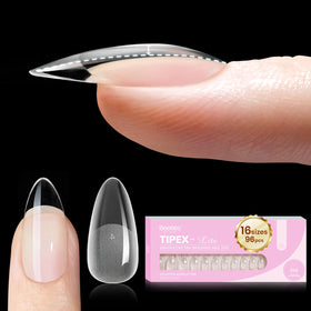 beetles Gel Polish front packaging showing medium almond tips and sizes
