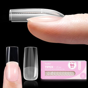 beetles gel polish front packaging showing tip set and sizes, clear kit presentation and benefit