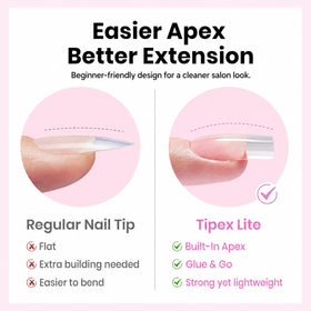 Beetles Tipex Lite in-use application with glue demonstrating quick press-on adhesion technique