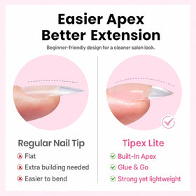 beetles Gel Polish tip being glued on natural nail demonstrating quick application