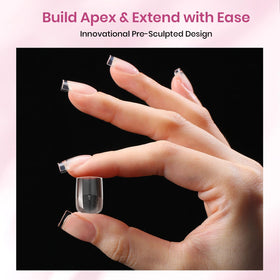 beetles Gel Polish tip applied on a natural nail, creates salon-style extension