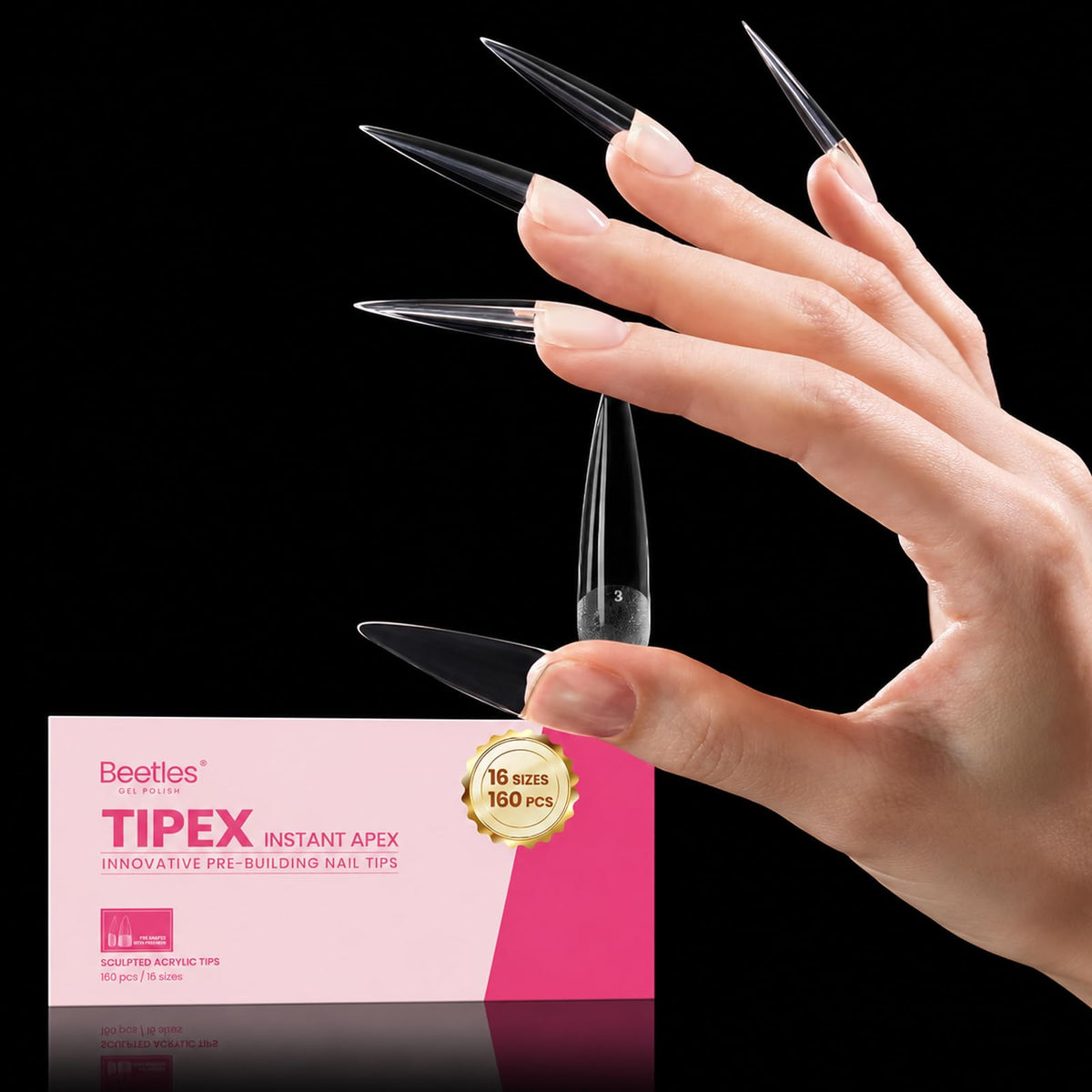 beetles tipex front packaging showing 160pcs and sizes for easy selection