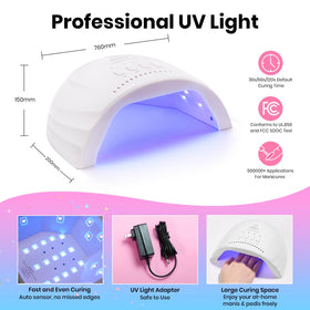 beetles nail tools and accessories lined up for complete at-home manicure