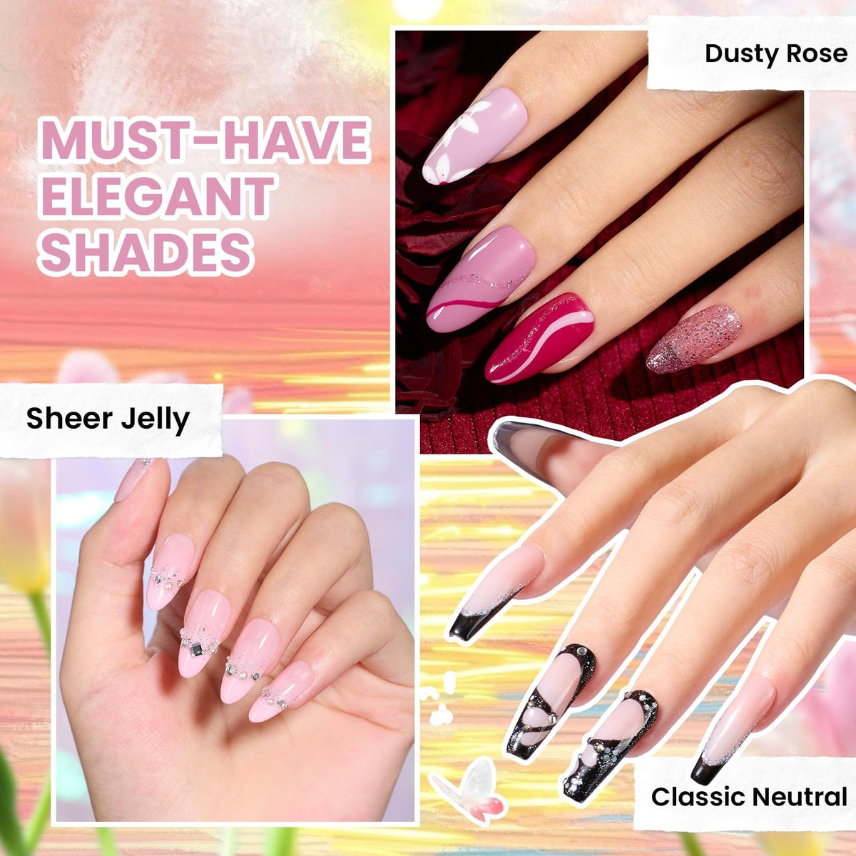 Beetles tools and accessories image showing base top coats and nail implements benefits