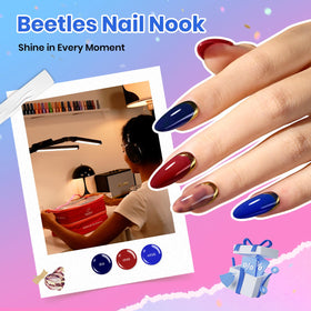 beetles tools and storage bag with swatch palettes and stickers for efficient nail art
