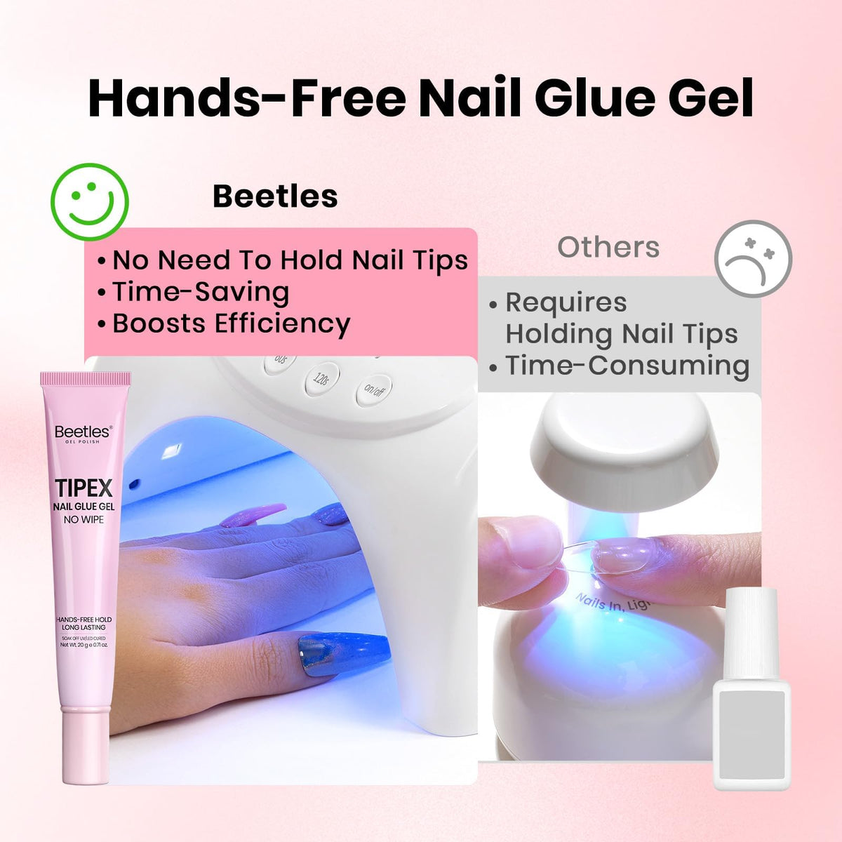 Cuticle pusher and nail stick detail from Beetles kit for precise, gentle prep