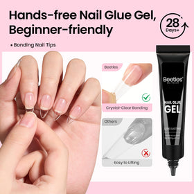 beetles nail tools arranged with file and clipper for easy at-home prep