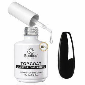 beetles top coat front bottle showing clear high-gloss finish benefit