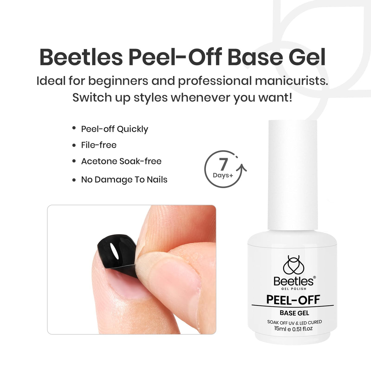 beetles top coat showing high-gloss swatch, brand achieving durable mirror shine