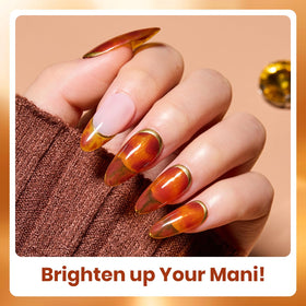 beetles tortoise pattern nail closeup revealing warm amber depth