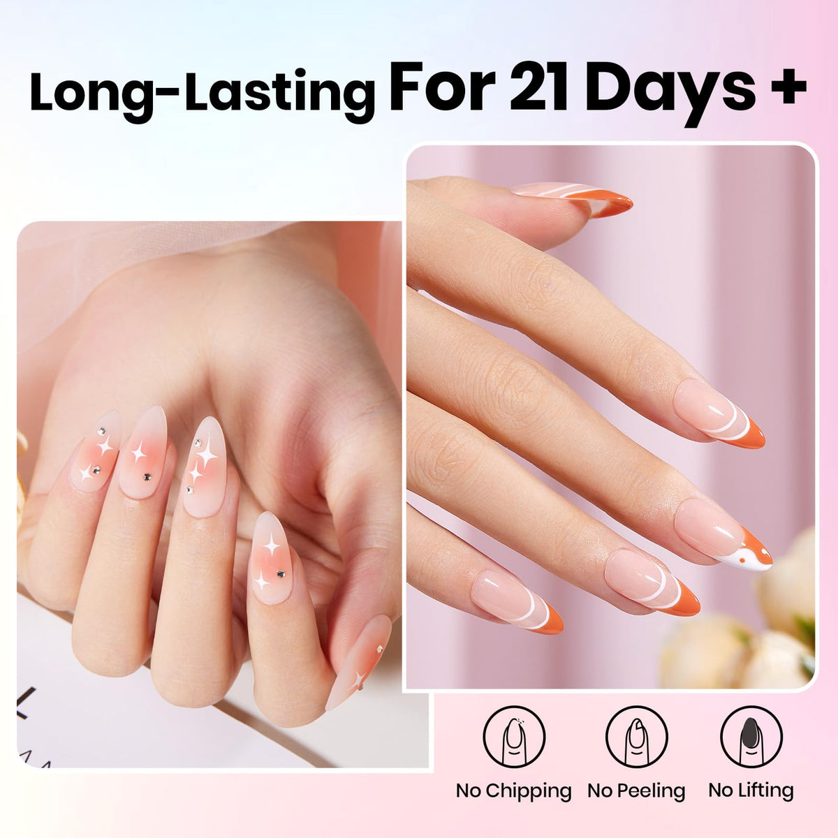 beetles Gel Polish curing under UV LED lamp for fast, even drying benefit