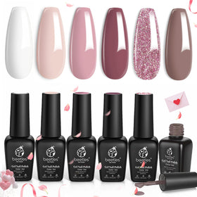 beetles front packaging showing six wedding gel polish colors, perfect for bridal kits