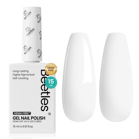 beetles gel polish front bottle showing white rhythm for accurate shade preview