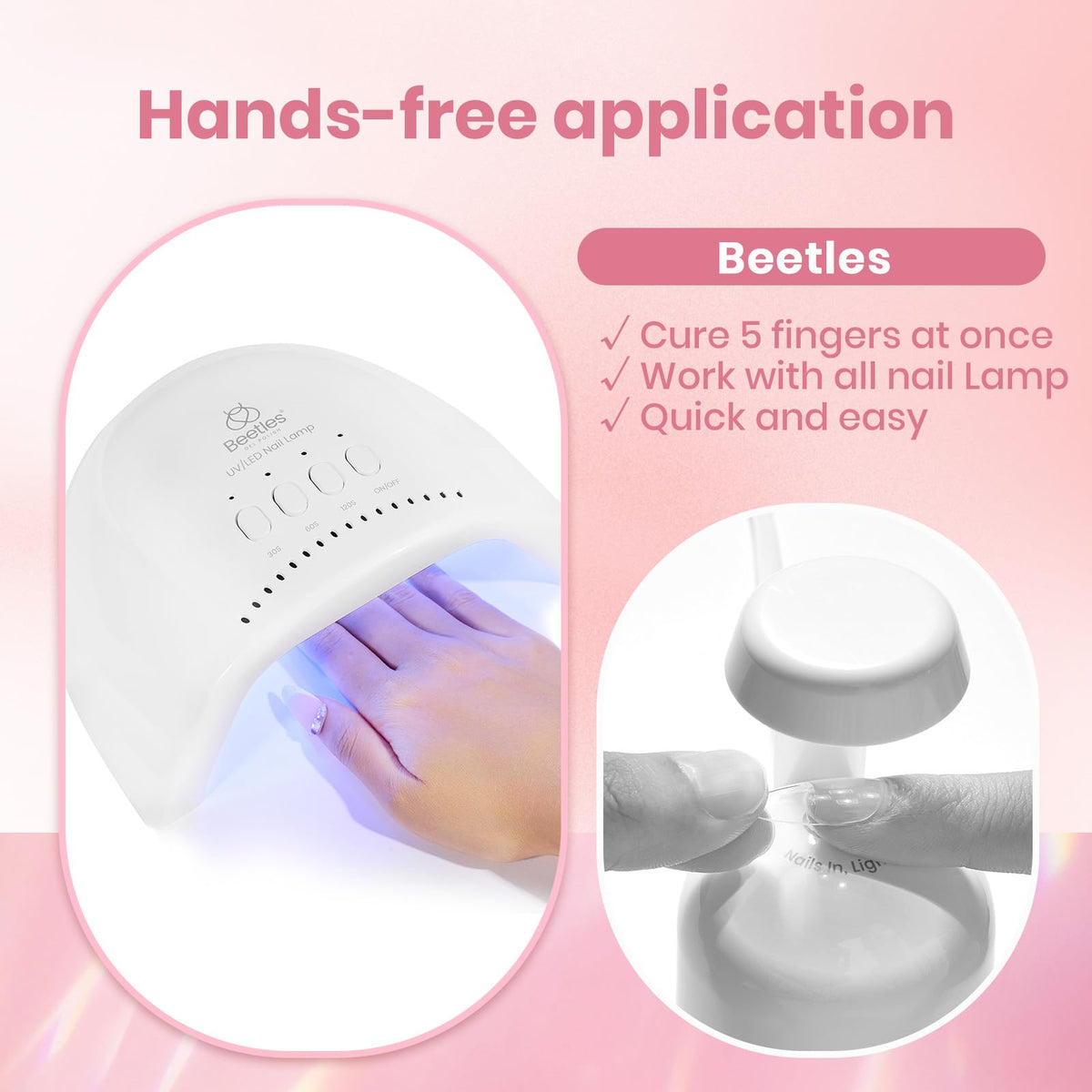 Beetles wide nozzle detail delivering smooth, bubble-free dispensing
