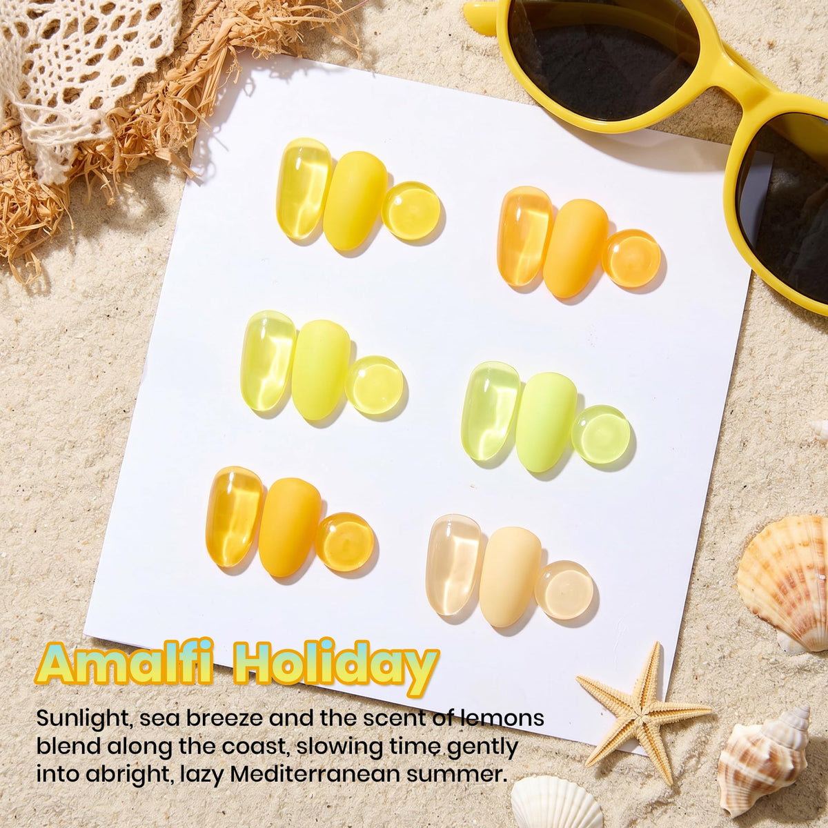 beetles color swatches on sticks illustrating each yellow shade