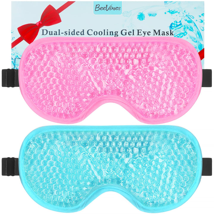 BeeVines front packaging showing two gel eye masks and box, convenient gift
