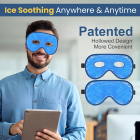 BeeVines full-coverage mask used during closed-eye relaxation for recovery