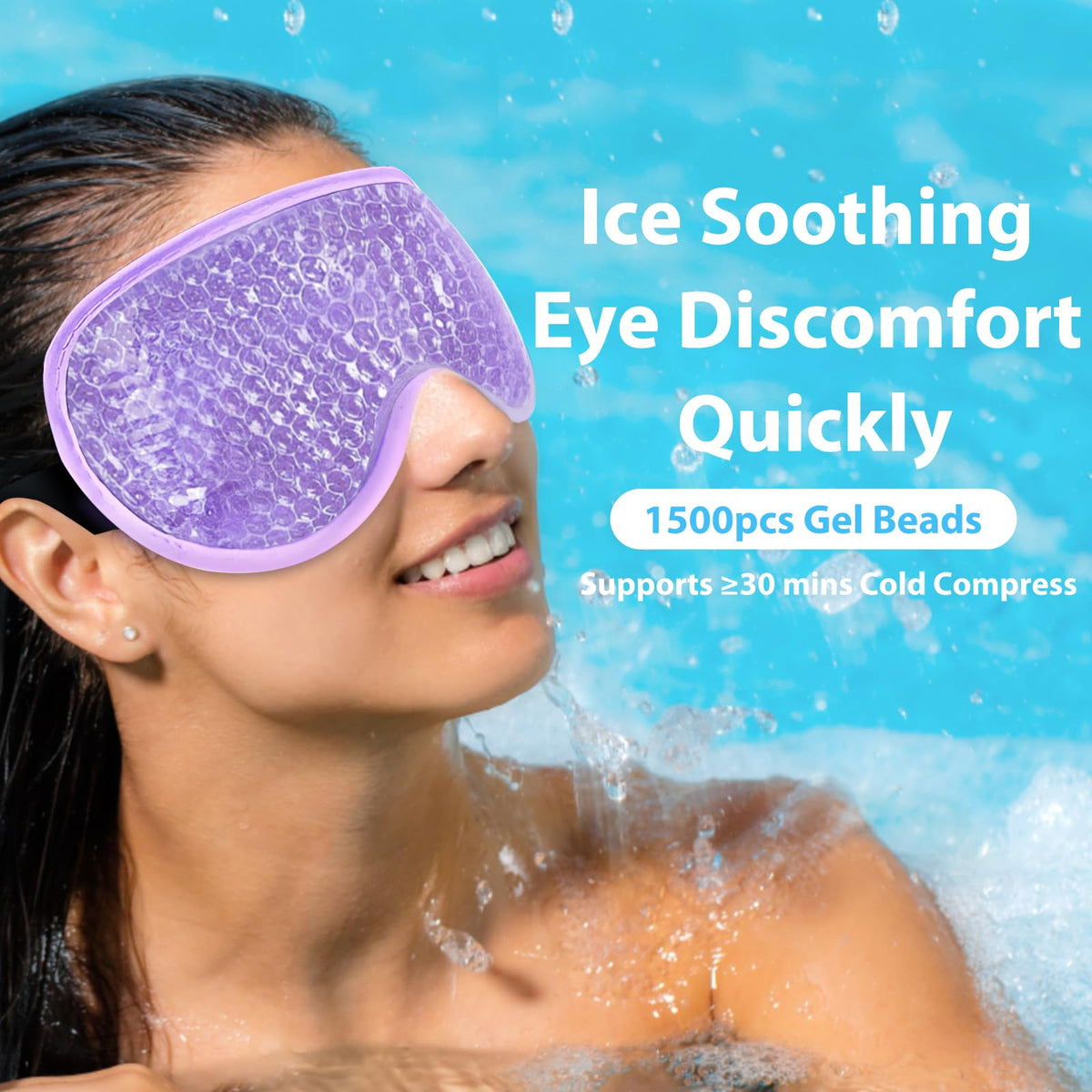 BeeVines mask in use on a person relieving puffiness and tension