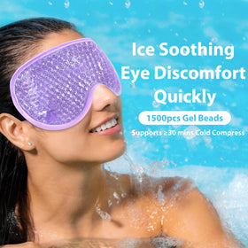BeeVines mask in use on a person relieving puffiness and tension