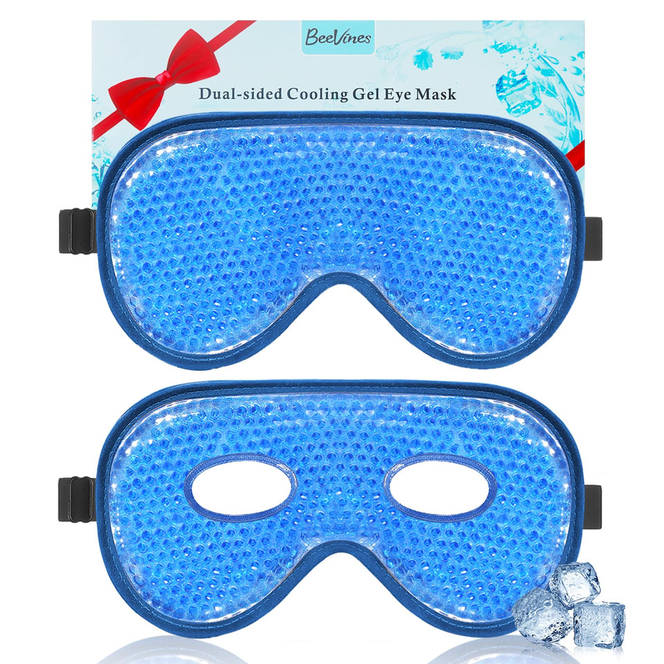 BeeVines XL front packaging showing two jumbo gel eye masks and benefits