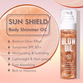 BEFIVECOK oil applied on arm showing subtle rose gold glow and hydration