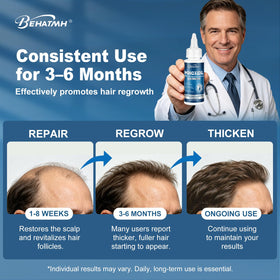BEHATMH applying serum to scalp demonstrating targeted coverage