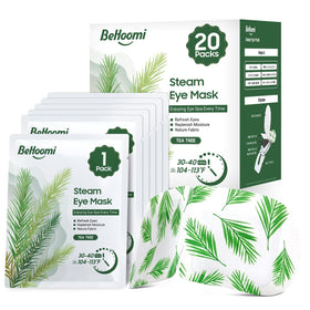BeHoomi front packaging showing 20-pack tea tree masks and benefits