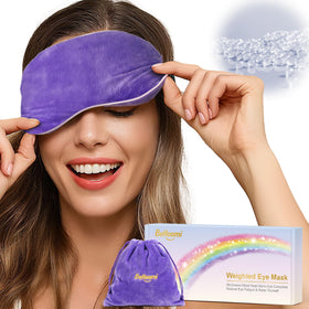 BeHoomi front view showing purple mask and packaging, promotes calming rest