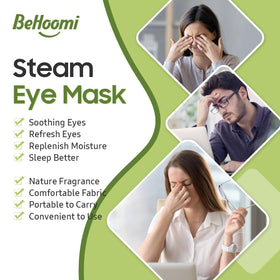 BeHoomi mask worn by a relaxed person demonstrating comfortable fit and calming warmth