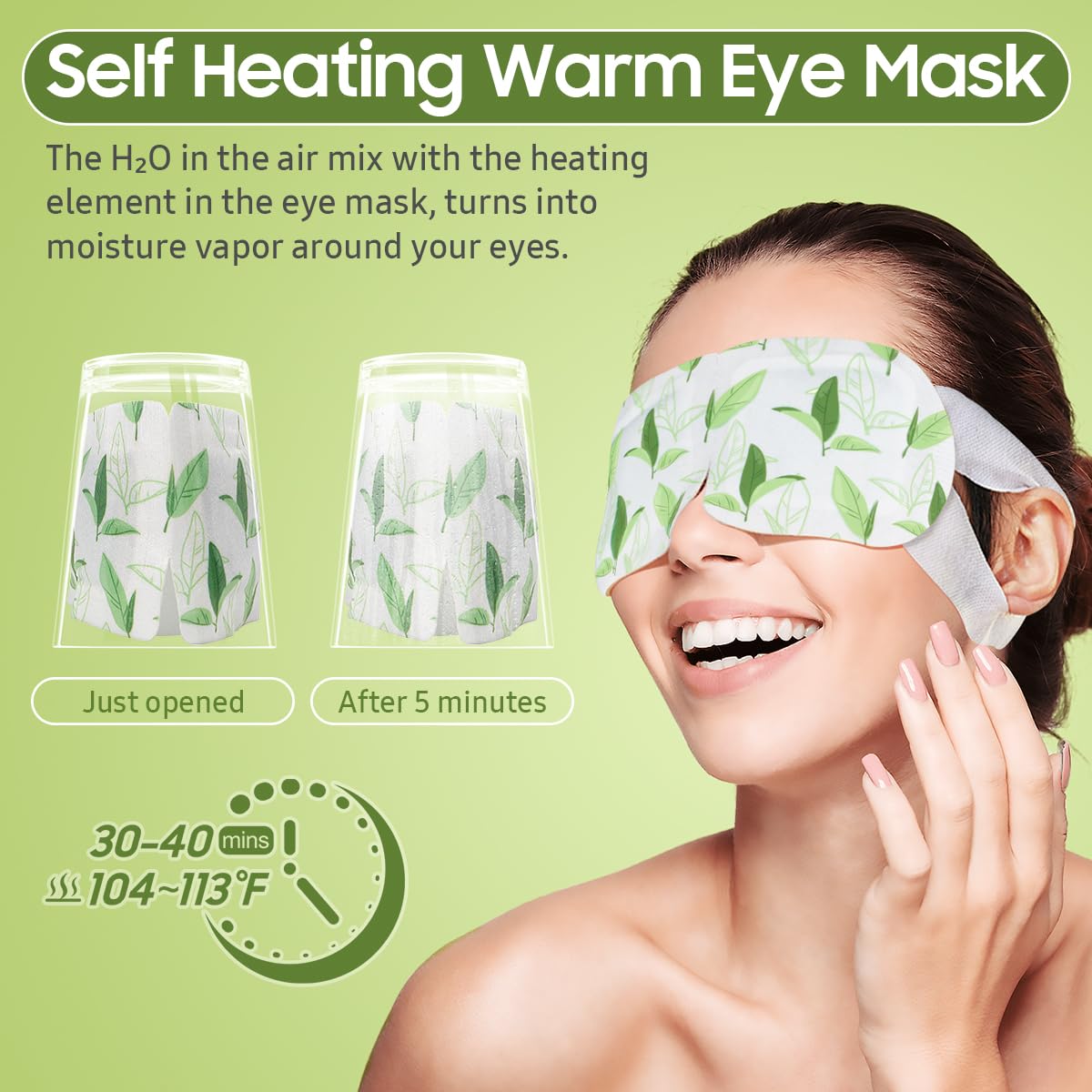 BeHoomi green tea scented label highlighting calming aroma