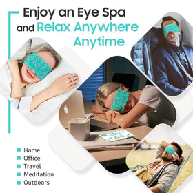 BeHoomi mask in travel bag scene showing portability and on-the-go relaxation benefit
