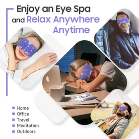 BeHoomi masks on a nightstand with lavender sprig suggesting restful routine