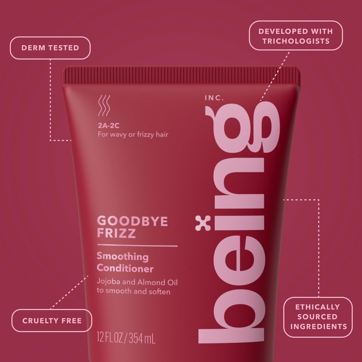BEING INC after-wash wavy hair demonstrating reduced frizz and shine