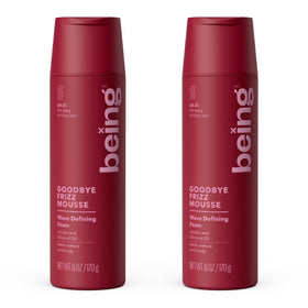 BEING front packaging showing two 6 oz mousse cans and product name benefit